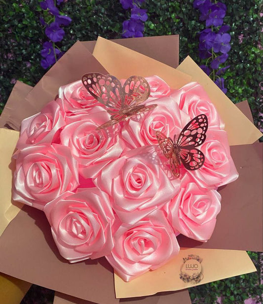 5 Roses Ribbon Bouquet With A Handwritten Note