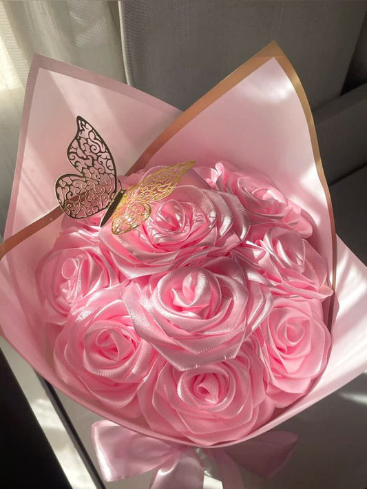 5 Roses Ribbon Bouquet With A Handwritten Note